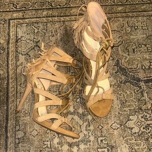 Stylish Tan Suede Women's Heels